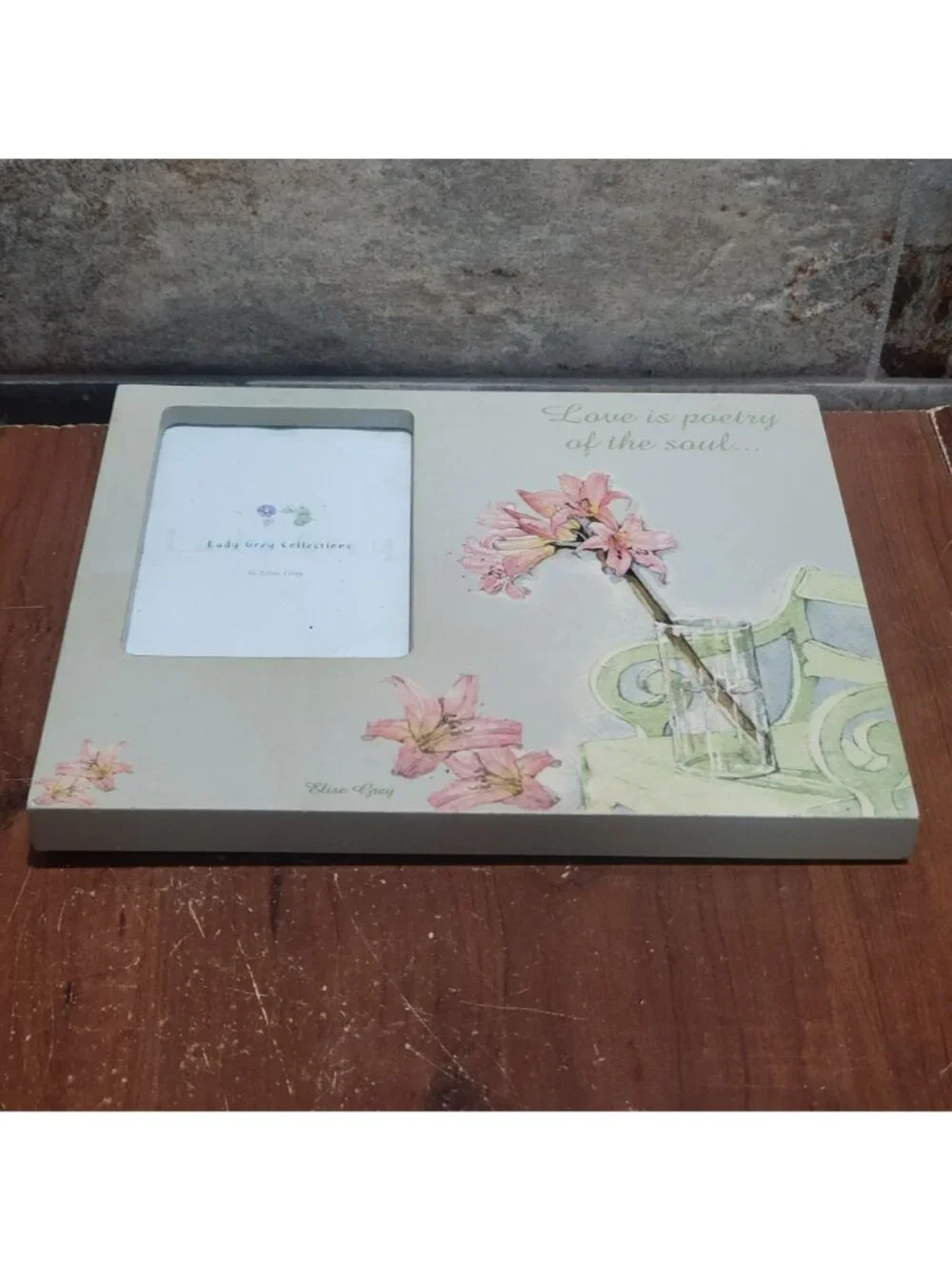 Vintage Fetco Elise Floral Photo Frame Love is Poetry of the Soul